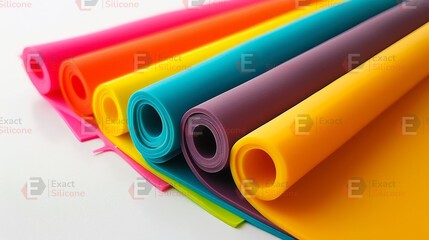 Colorful custom silicone sheet rolls in multiple durometers and colors